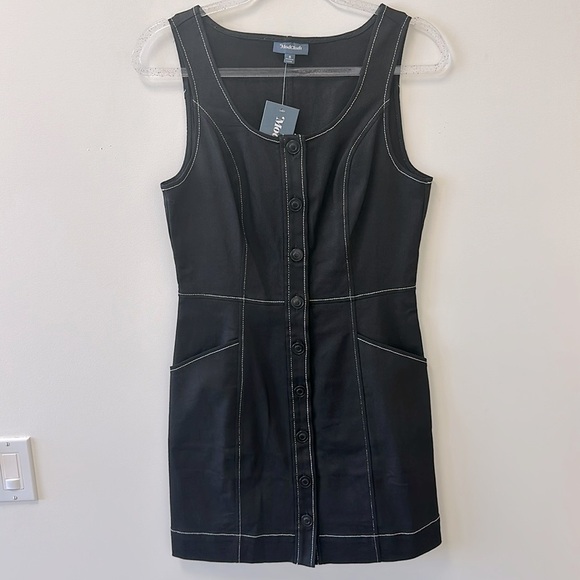 Modcloth Black Button Up Denim Dress • Sz 8 • NWT! - Picture 2 of 16
